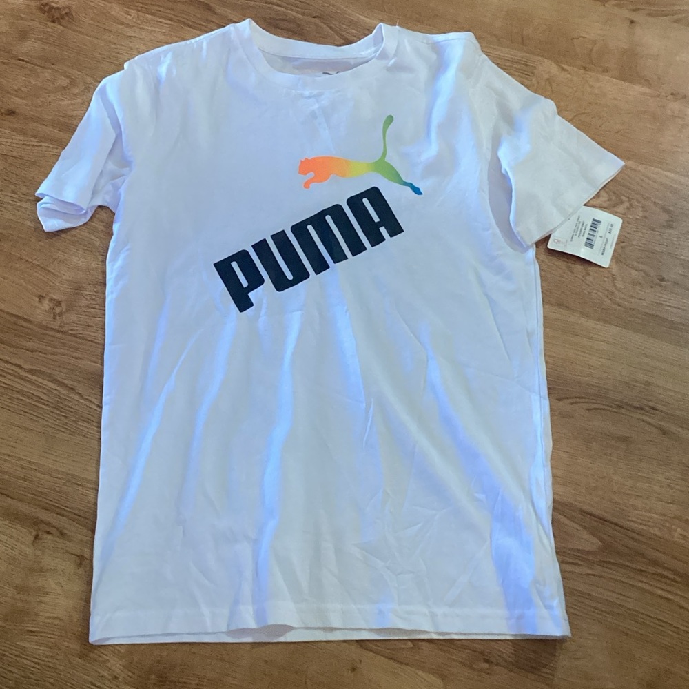 Puma White Tee with Vibrant Logo